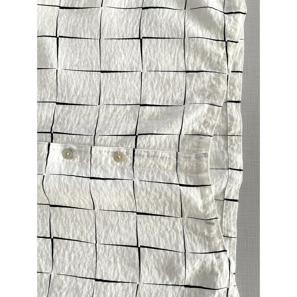 John Mark Wms Sz S Grid A-Line Tunic Top White Lagenlook Casual Breezy Relaxed - Picture 7 of 16